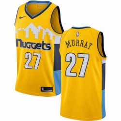 Mens Nike Denver Nuggets 27 Jamal Murray Authentic Gold Alternate NBA Jersey Statement Edition