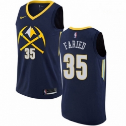 Mens Nike Denver Nuggets 35 Kenneth Faried Authentic Navy Blue NBA Jersey City Edition