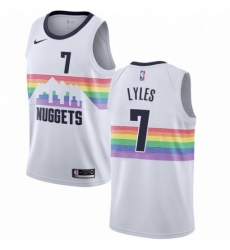 Mens Nike Denver Nuggets 7 Trey Lyles Swingman White NBA Jersey City Edition 