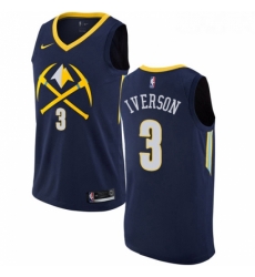 Womens Nike Denver Nuggets 3 Allen Iverson Swingman Navy Blue NBA Jersey City Edition