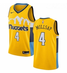 Womens Nike Denver Nuggets 4 Paul Millsap Swingman Gold Alternate NBA Jersey Statement Edition 