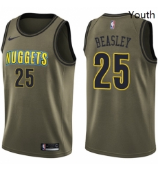 Youth Nike Denver Nuggets 25 Malik Beasley Swingman Green Salute to Service NBA Jersey