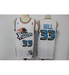 Men Adidas Detroit Pistons Grant Hill 33 Hardwood Classics Jersey