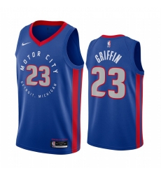 Men Nike Detroit Pistons 23 Blake Griffin Blue NBA Swingman 2020 21 City Edition Jersey