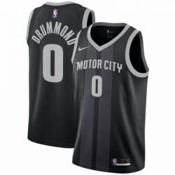 Mens Nike Detroit Pistons 0 Andre Drummond Swingman Black NBA Jersey City Edition