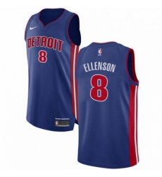 Mens Nike Detroit Pistons 8 Henry Ellenson Authentic Royal Blue Road NBA Jersey Icon Edition