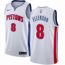 Mens Nike Detroit Pistons 8 Henry Ellenson Authentic White Home NBA Jersey Association Edition