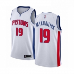 Womens Detroit Pistons 19 Sviatoslav Mykhailiuk Authentic White Basketball Jersey Association Edition 