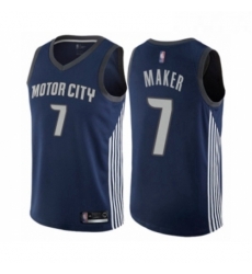 Womens Detroit Pistons 7 Thon Maker Swingman Navy Blue Basketball Jersey City Edition 