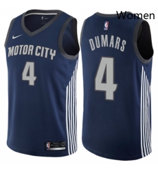 Womens Nike Detroit Pistons 4 Joe Dumars Swingman Navy Blue NBA Jersey City Edition