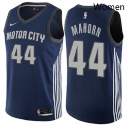 Womens Nike Detroit Pistons 44 Rick Mahorn Swingman Navy Blue NBA Jersey City Edition