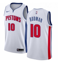 Youth Nike Detroit Pistons 10 Dennis Rodman Swingman White Home NBA Jersey Association Edition