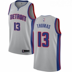 Youth Nike Detroit Pistons 13 Khyri Thomas Swingman Silver NBA Jersey Statement Edition 