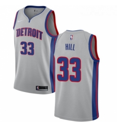 Youth Nike Detroit Pistons 33 Grant Hill Authentic Silver NBA Jersey Statement Edition