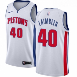 Youth Nike Detroit Pistons 40 Bill Laimbeer Swingman White Home NBA Jersey Association Edition