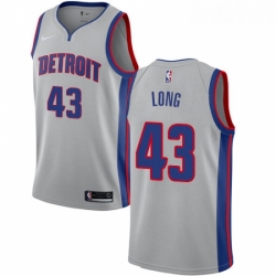 Youth Nike Detroit Pistons 43 Grant Long Authentic Silver NBA Jersey Statement Edition