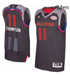 Mens Adidas Golden State Warriors 11 Klay Thompson Swingman Charcoal 2017 All Star NBA Jersey