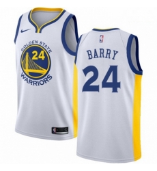 Mens Nike Golden State Warriors 24 Rick Barry Swingman White Home NBA Jersey Association Edition