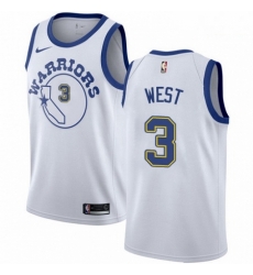 Mens Nike Golden State Warriors 3 David West Swingman White Hardwood Classics NBA Jersey