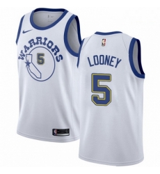 Mens Nike Golden State Warriors 5 Kevon Looney Swingman White Hardwood Classics NBA Jersey