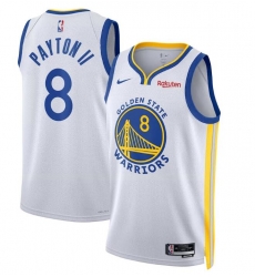 Nike Gary Payton II White #8 Golden State Warriors 2022 23 Swingman Badge Jersey