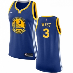 Womens Nike Golden State Warriors 3 David West Swingman Royal Blue Road NBA Jersey Icon Edition