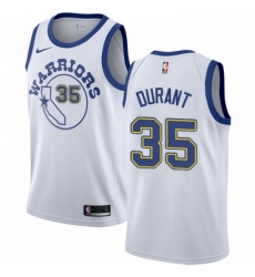 Womens Nike Golden State Warriors 35 Kevin Durant Swingman White Hardwood Classics NBA Jersey