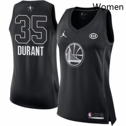 Womens Nike Jordan Golden State Warriors 35 Kevin Durant Swingman Black 2018 All Star Game NBA Jersey