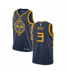 Youth Golden State Warriors 3 Jordan Poole Swingman Navy Blue Basketball Jersey City Edition 