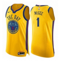 Youth Nike Golden State Warriors 1 JaVale McGee Swingman Gold NBA Jersey City Edition