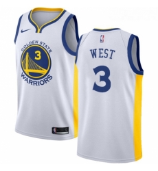 Youth Nike Golden State Warriors 3 David West Swingman White Home NBA Jersey Association Edition