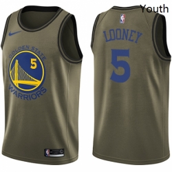 Youth Nike Golden State Warriors 5 Kevon Looney Swingman Green Salute to Service NBA Jersey