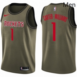 Mens Nike Houston Rockets 1 Michael Carter Williams Swingman Green Salute to Service NBA Jersey 