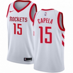 Mens Nike Houston Rockets 15 Clint Capela Authentic White Home NBA Jersey Association Edition