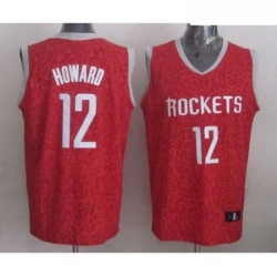 Rockets 12 Dwight Howard Red Crazy Light Stitched NBA Jersey