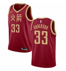 Womens Nike Houston Rockets 33 Ryan Anderson Swingman Red NBA Jersey 2018 19 City Edition