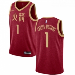 Youth Nike Houston Rockets 1 Michael Carter Williams Swingman Red NBA Jersey 2018 19 City Edition 