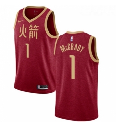 Youth Nike Houston Rockets 1 Tracy McGrady Swingman Red NBA Jersey 2018 19 City Edition