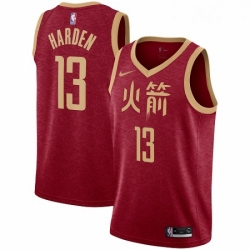 Youth Nike Houston Rockets 13 James Harden Swingman Red NBA Jersey 2018 19 City Edition