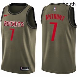 Youth Nike Houston Rockets 7 Carmelo Anthony Swingman Green Salute to Service NBA Jers