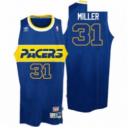 Mens Adidas Indiana Pacers 31 Reggie Miller Authentic Blue Rookie Throwback NBA Jersey