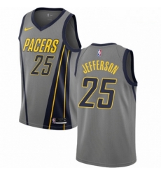 Mens Nike Indiana Pacers 25 Al Jefferson Swingman Gray NBA Jersey City Edition