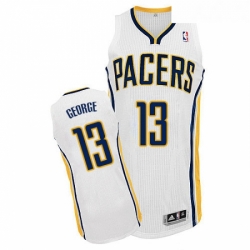 Womens Adidas Indiana Pacers 13 Paul George Authentic White Home NBA Jersey