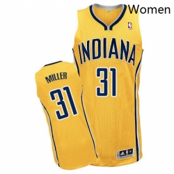 Womens Adidas Indiana Pacers 31 Reggie Miller Authentic Gold Alternate NBA Jersey