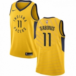 Womens Nike Indiana Pacers 11 Domantas Sabonis Authentic Gold NBA Jersey Statement Edition 