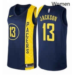 Womens Nike Indiana Pacers 13 Mark Jackson Swingman Navy Blue NBA Jersey City Edition