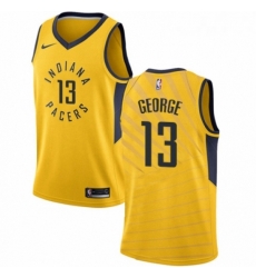 Womens Nike Indiana Pacers 13 Paul George Authentic Gold NBA Jersey Statement Edition