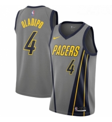 Womens Nike Indiana Pacers 4 Victor Oladipo Swingman Gray NBA Jersey City Edition 