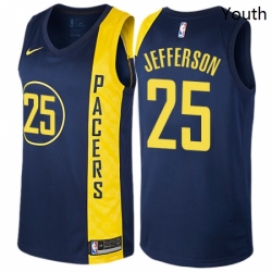 Youth Nike Indiana Pacers 25 Al Jefferson Swingman Navy Blue NBA Jersey City Edition