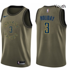 Youth Nike Indiana Pacers 3 Aaron Holiday Swingman Green Salute to Service NBA Jersey 